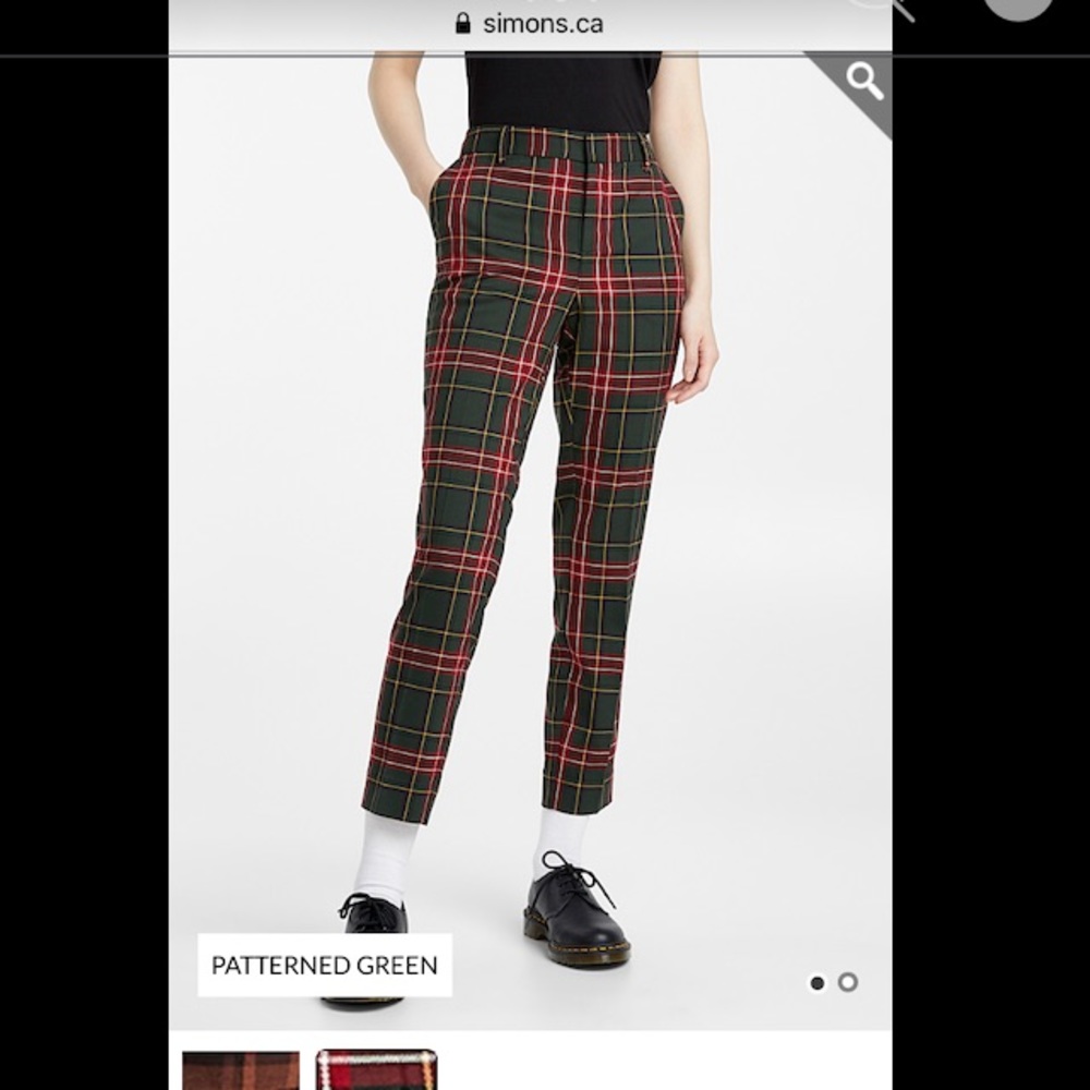 Simon’s tartan trousers